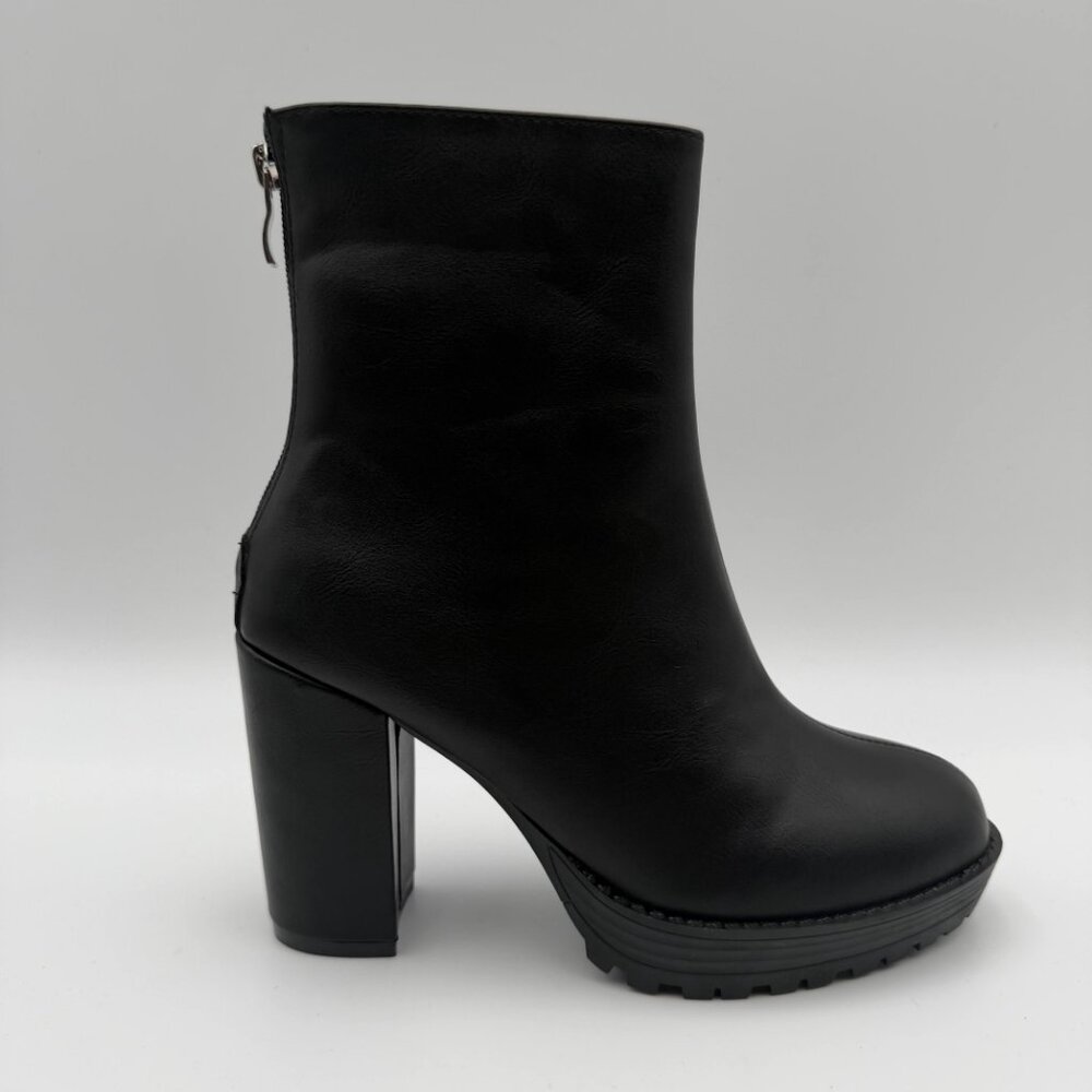 Black Platform Block Heel Ankle Boots – Women’s EU 37 / US 6.5–7